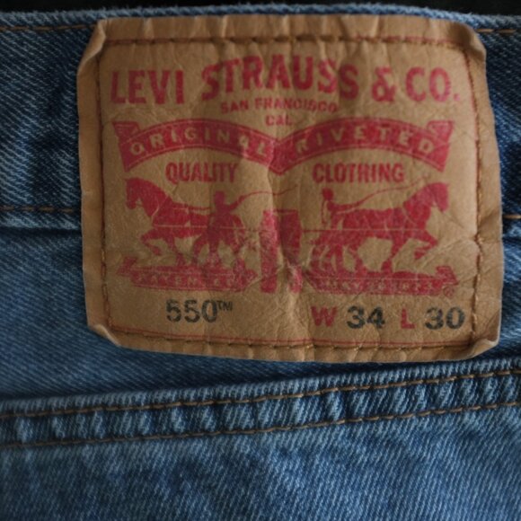 Levi's 550 Relaxed Fit jeans 4891 medium stonewash denim pants - Picture 6 of 15